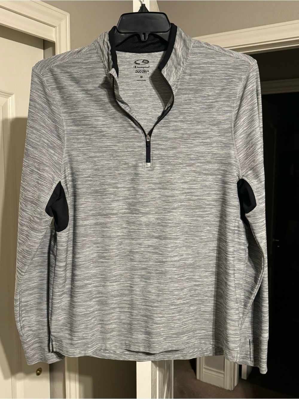 C9 by Champion Gray Heather Quarter-Zip Pullover with Black Accents